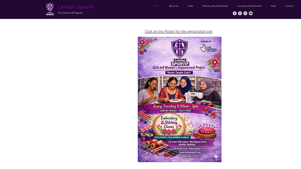 Screenshot of the London Sportif Community Ltd website