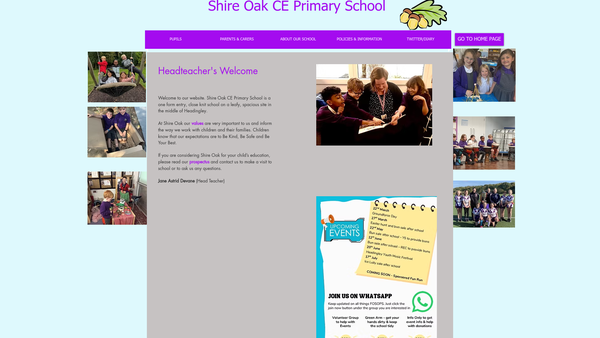 Screenshot of the Friends Of Shire Oak Primary School website