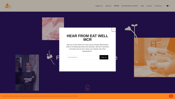 Screenshot of the Eat Well Mcr website