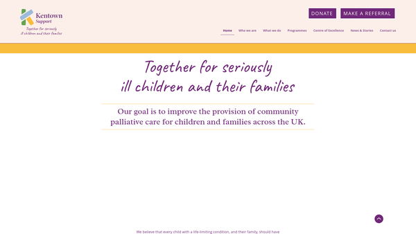 Screenshot of the Kentown Support website