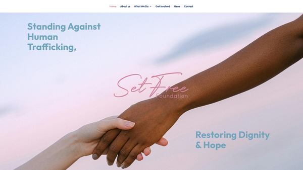 Screenshot of the Set Free Foundation website