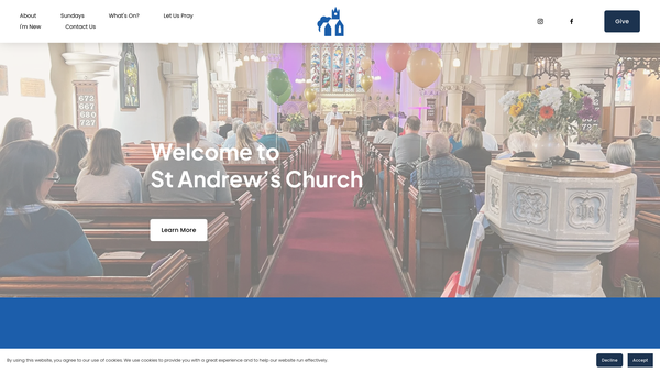 Screenshot of the The Parochial Church Council Of St Andrew, Watford, In The Diocese Of St Albans website