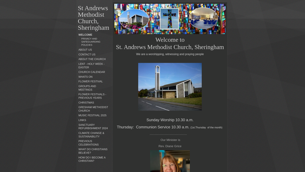 Screenshot of the Saint Andrews Methodist Church website