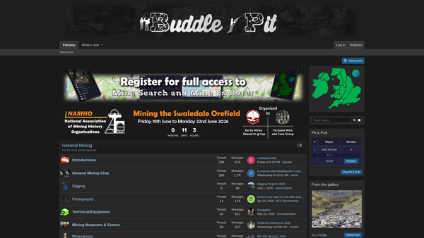 Screenshot of the Mining History Trust website