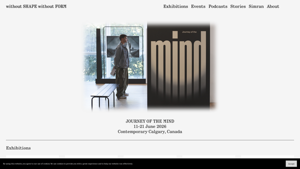 Screenshot of the Without Shape Without Form website