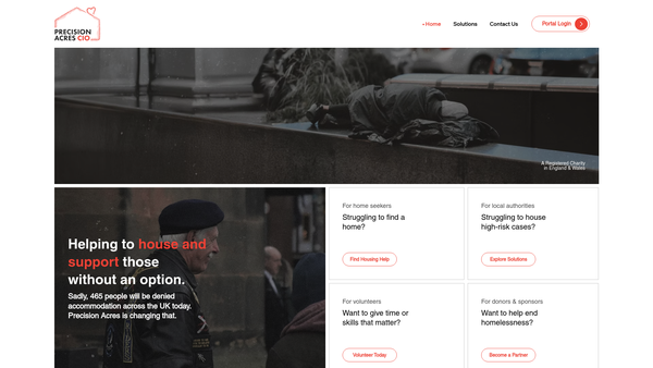 Screenshot of the Precision Acres website