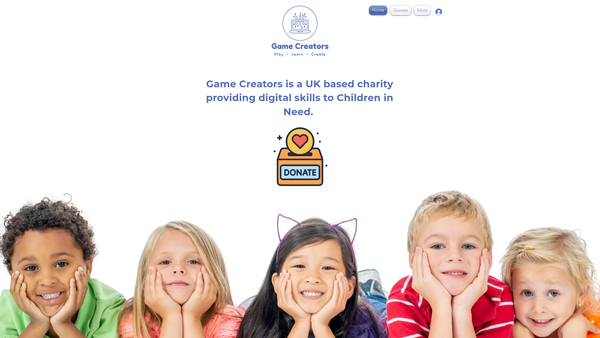 Screenshot of the Game Creators website