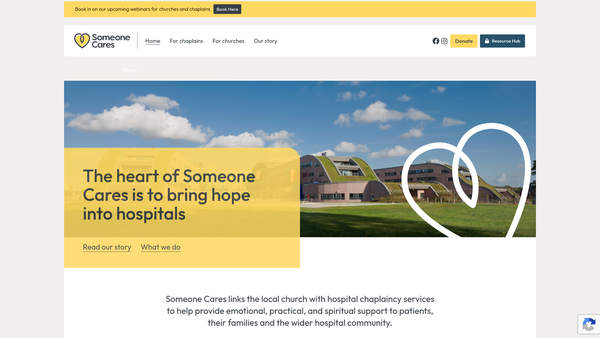 Screenshot of the Someone Cares UK website