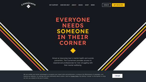 Screenshot of the The Cornermen CIO website