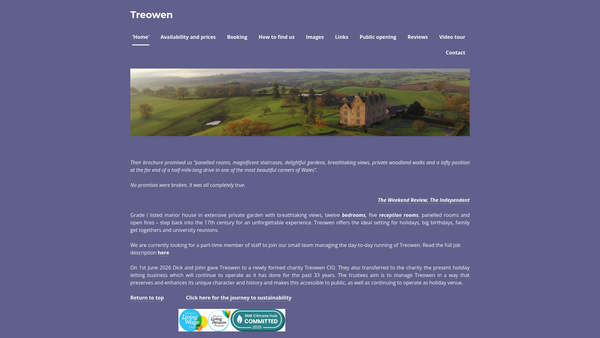 Screenshot of the Treowen CIO website
