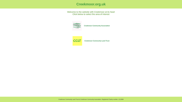 Screenshot of the Creekmoor Community Association website