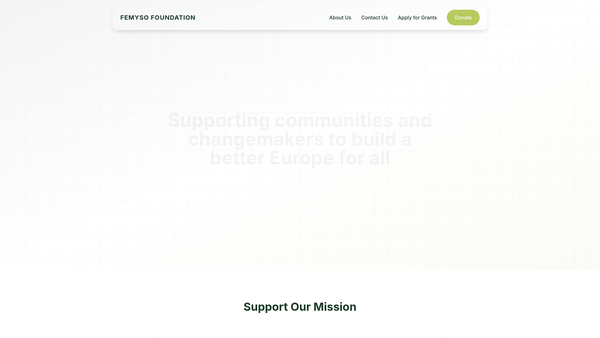 Screenshot of the Femyso Foundation UK website