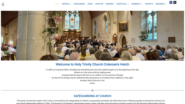 Screenshot of the The Parochial Church Council Of The Ecclesiastical Parish Of Coleman's Hatch Holy Trinity, East Sussex website