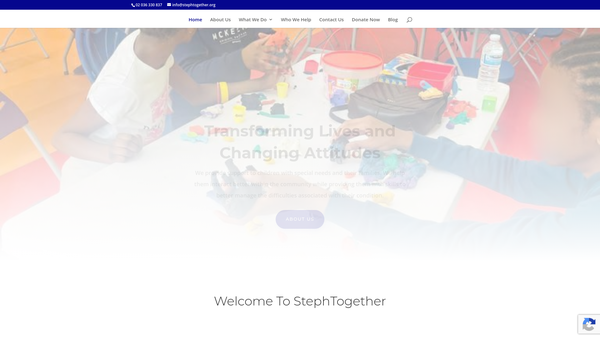 Screenshot of the Stephtogether website