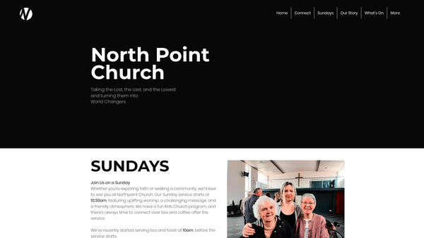 Screenshot of the North Point Church website