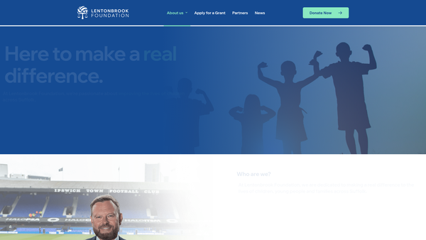 Screenshot of the The Lentonbrook Foundation website