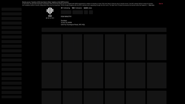 Screenshot of the Reconciliation For Salvation Ministry website