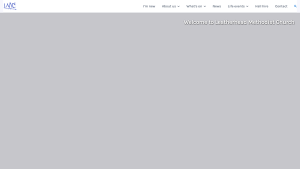 Screenshot of the Leatherhead Methodist Church website