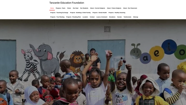 Screenshot of the Tanzanite Education Foundation (UK) Trust website