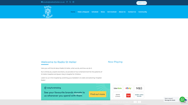 Screenshot of the Radio St Helier website