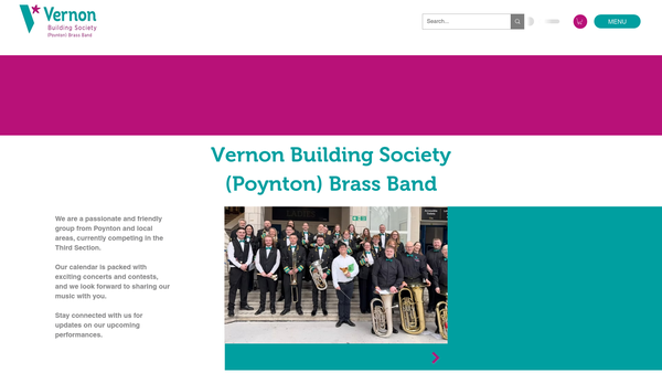 Screenshot of the Poynton Brass Band Association (Pbb) website