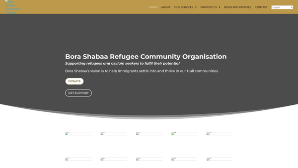Screenshot of the Bora Shabaa Refugee Community Organisation website