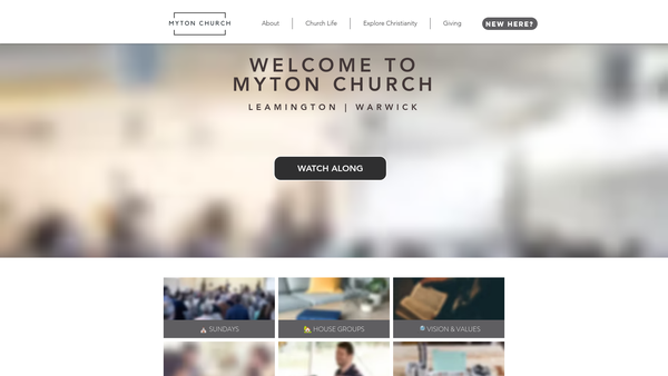 Screenshot of the Myton Church website