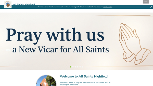 Screenshot of the The Parochial Church Council Of The Ecclesiastical Parish Of All Saints, Highfield, In The Diocese Of Oxford website