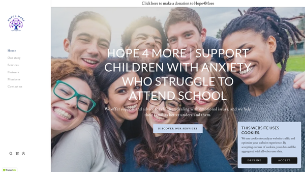 Screenshot of the Hope4more website