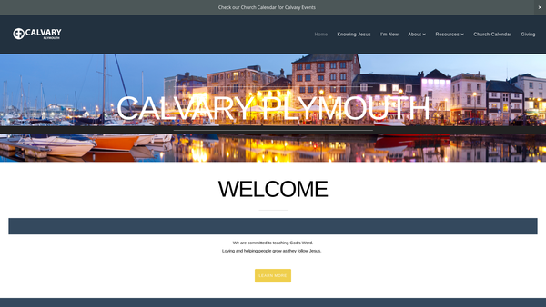 Screenshot of the Calvary Plymouth website