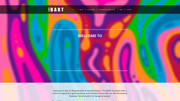 Screenshot of the Big Art Regeneration & Transformation website