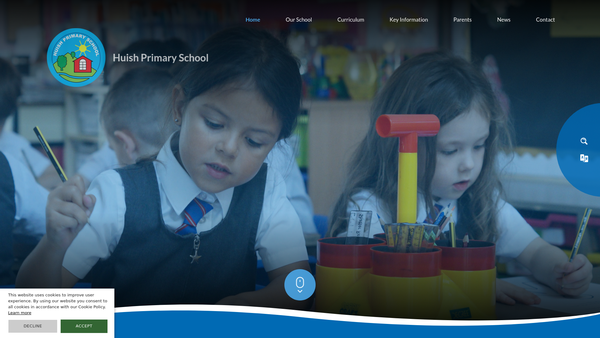 Screenshot of the Huish Primary School Parent Teacher's Association website