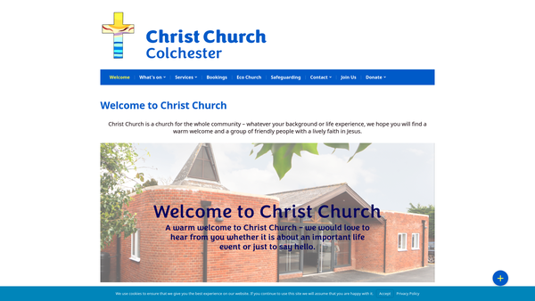 Screenshot of the The Parochial Church Council Of The Ecclesiastical Parish Of Christ Church With St Mary At The Walls, Colchester, In The Diocese Of Chelmsford website