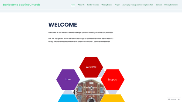 Screenshot of the Barlestone Baptist Church website
