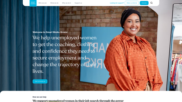 Screenshot of the Smart Works Bristol website