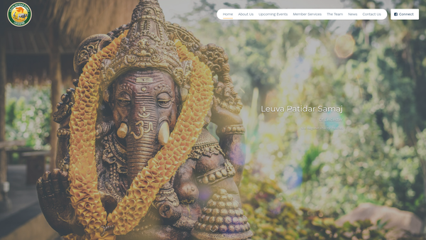 Screenshot of the Leuva Patidar Samaj (Surat, Navsari & Valsad District) Of Leicester website