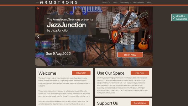 Screenshot of the Thornbury Community And Arts CIO website
