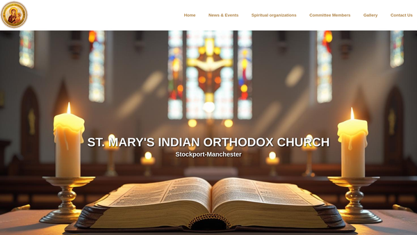 Screenshot of the St.mary's Indian Orthodox Church , Stockport - Manchester website