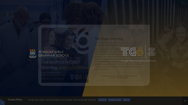 Screenshot of the Torquay Girls' Grammar School Parent Teacher Association website
