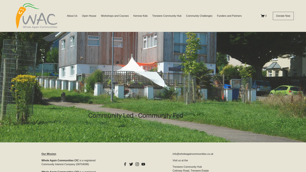 Screenshot of the Whole Again Communities CIO website