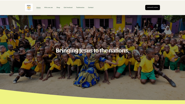 Screenshot of the Healing Hands Global website
