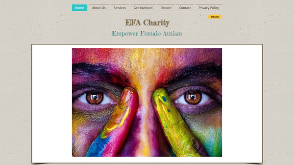 Screenshot of the Efa (Empower Female Autism) website