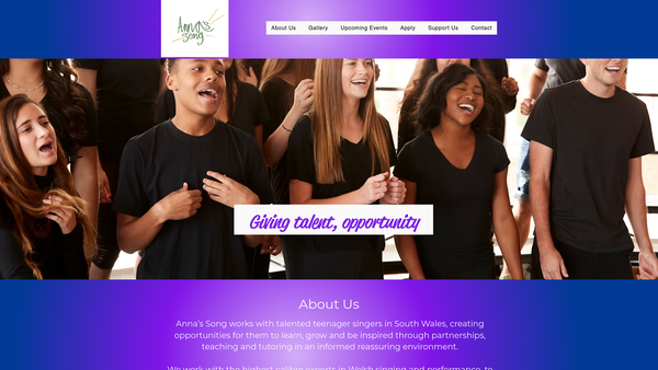Screenshot of the Anna's Song website