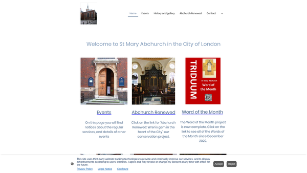Screenshot of the The Guild Church Council Of St Mary Abchurch website