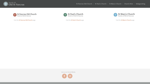 Screenshot of the The Parochial Church Council Of St Michael With All Saints And St Thomas Camden Town website