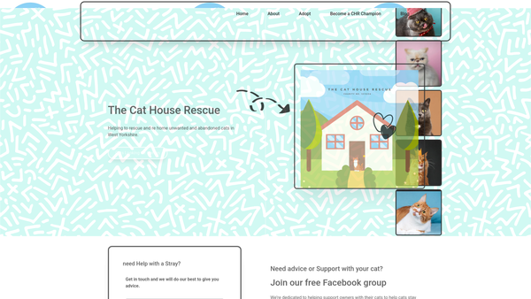 Screenshot of the The Cat House Rescue website