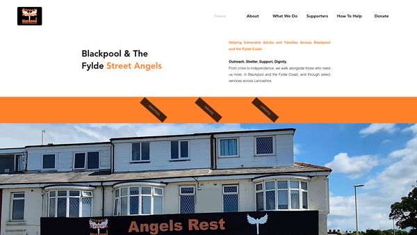 Screenshot of the Blackpool And The Fylde Street Angels website