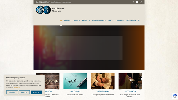 Screenshot of the The Parochial Church Council Of The Ecclesiastical Parish Of St Peter & St Paul, West Clandon, In The Diocese Of Guildford website