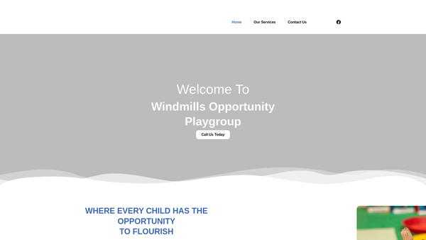 Screenshot of the Windmills Opportunity Playgroup website