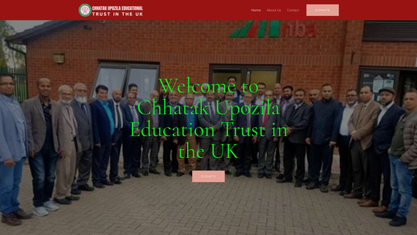 Screenshot of the Chattak Upazila Educational Trust (UK) website